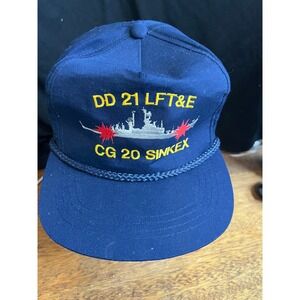 DD 21 LFT&E‎ CG 20 SINKEX Vintage Military US Navy Blue Adjustable Hat Cap